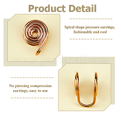 10 paire de boucles d'oreilles manchettes en spirale en acier inoxydable&nbsp;EJEW-HS0001-03RG