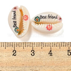 Perline di conchiglia naturale stampate&nbsp;BSHE-G037-01K