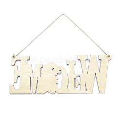Tablero de densidad adorno de pared de madera colgantes de placa de puerta&nbsp;HJEW-C004-18