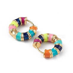 Orecchini a cerchio da donna in vero ottone placcato oro 18k&nbsp;EJEW-L234-092G