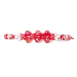 Braccialetti di perline di vetro intrecciate galvanizzate&nbsp;BJEW-MZ00183-02