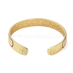 Bracelets à manchette ouverte en laiton pour femmes&nbsp;BJEW-M312-01D-G