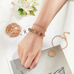 8 Stück Messing-Armband mit runder Schlangenkette für Männer und Frauen&nbsp;BJEW-PH0004-28