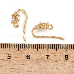 Ohrhaken aus Messing mit Mikropflaster und klarem Zirkonia in Herzform&nbsp;KK-A274-15G