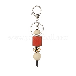 Portachiavi con pendente in perline di legno naturale tinto&nbsp;KEYC-JKC00440