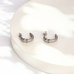 Orecchini a bottone ad arco con strass in acciaio inossidabile 304&nbsp;GH0398-2