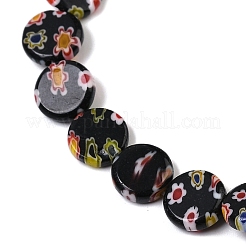 Chapelets de perles vernissées de millefiori manuelles&nbsp;LAMP-G166-17B-01