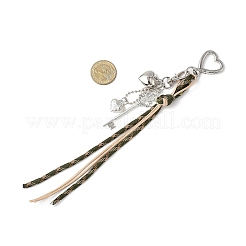 4 pieza de cordón de poliéster de 4 colores y adornos colgantes de aleación y plástico&nbsp;HJEW-JM04341