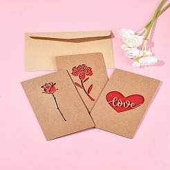 3 Set Grußkarten aus Kraftpapier.&nbsp;AJEW-FS0001-27C