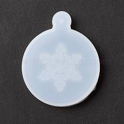 Thème de noël bricolage plat rond avec pendentif flocon de neige moules en silicone&nbsp;DIY-F114-34