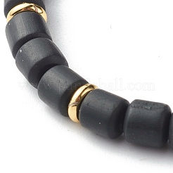 Braccialetti elastici di perle di diaspro / kiwi di sesamo naturale&nbsp;BJEW-JB06549