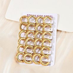 Orecchini a cerchio in acciaio inossidabile 202 lucidati&nbsp;EJEW-M106-02G-03