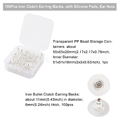100 Stück eiserne Clutch-Ohrringverschlüsse&nbsp;FIND-YW0004-11