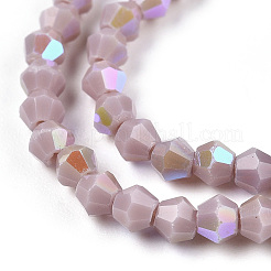 Brins de perles de verre galvanisées de couleur unie opaque&nbsp;EGLA-A039-P2mm-L13