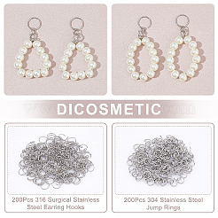 200 crochet de boucle d'oreille en acier inoxydable chirurgical 316&nbsp;DIY-DC0001-49