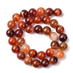 Brins de perles d'agate à bandes naturelles&nbsp;G-H343-D03-12mm