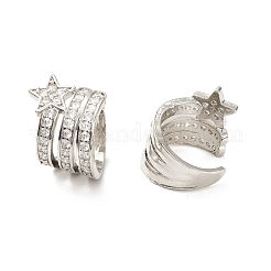 Boucles d'oreilles manchette étoile en zircone cubique transparente&nbsp;EJEW-C027-01P