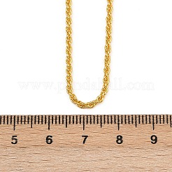Collares de cadena de cuerda de latón de 2 mm para mujeres y hombres.&nbsp;NJEW-G174-01G