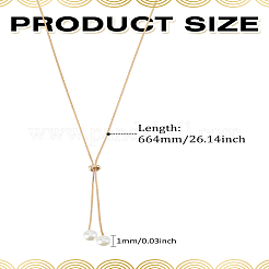 1 collier lariat coulissant à chaîne serpent ronde en laiton de 1 mm&nbsp;NJEW-LP0009-12G