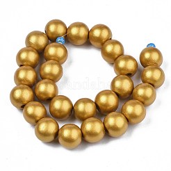 Brins de perles de bois naturel peintes à la bombe&nbsp;WOOD-S053-59A