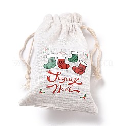 Sacchetti portaoggetti in panno di cotone natalizio&nbsp;ABAG-M004-02A
