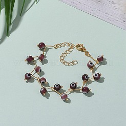 Handgemachte Armbänder mit bösem Blick und Bunte Malerei-Perlen&nbsp;BJEW-JB05855-02