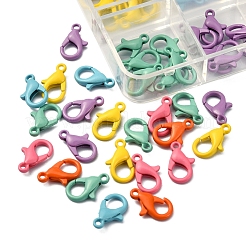 60 Stück 6 Farben spritzlackierte umweltfreundliche Karabinerverschlüsse aus Legierung&nbsp;FIND-YW0001-40-NR