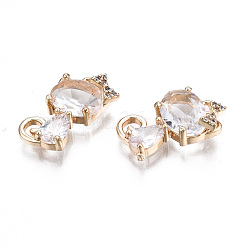 Latón micro pavimenta claro cubic zirconia encantos&nbsp;KK-S359-137-RS