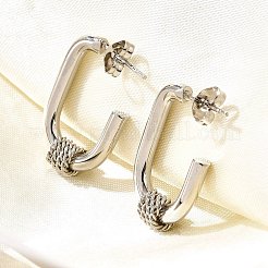 Boucles d'oreilles à tige en acier inoxydable 201&nbsp;EJEW-Q026-10P