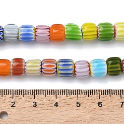 Perline chevron in vetro millefiori fatte a mano&nbsp;LAMP-Z019-02A