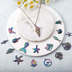 24 Stück Anhänger aus chirurgischem Edelstahl 316L mit Ozeanmotiven&nbsp;JX096A