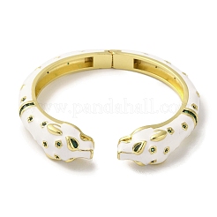 Bracelet en laiton pavé de zircons cubiques verts&nbsp;BJEW-K246-01G