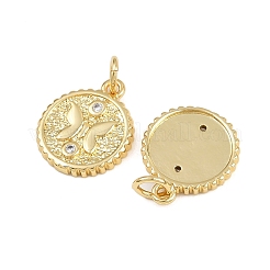 Pendentifs avec zircon cubiques à micro-pavés en laiton&nbsp;KK-A269-18G