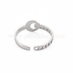 Bague ouverte en acier inoxydable 304 anti-ternissement pour femme&nbsp;RJEW-S405-235P