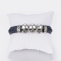 Braccialetti da uomo in cordoncino di cuoio intrecciato&nbsp;BJEW-H559-18