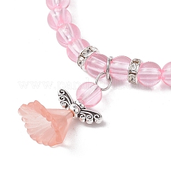 Braccialetti elastici trasparenti con perline di plastica per bambini&nbsp;BJEW-JB11507-01