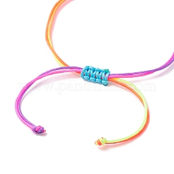Pulseras de cuentas trenzadas cruzadas de turquesa sintética pintadas con aerosol&nbsp;BJEW-JB12583