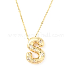 Colliers à pendentif en zircone cubique transparent micro pavé en laiton&nbsp;NJEW-Z038-01G-S