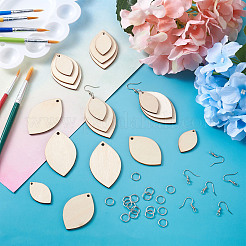DIY-Sets zur Herstellung unfertiger Ohrringe aus Holzanhängern&nbsp;DIY-YS0001-16