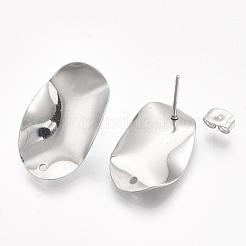 Anlaufgeschützte Ohrstecker-Beschläge aus Edelstahl 304&nbsp;X-STAS-S079-55B