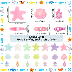 300pcs 3 styles de perles acryliques opaques&nbsp;FIND-SC0012-59B