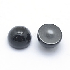 Cabochons d'agate noire teints et chauffés naturellement&nbsp;X-G-P393-R02-6mm