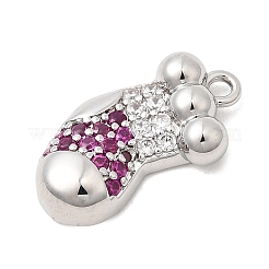 Ciondoli natalizi in ottone con micro pavé di zirconi&nbsp;KK-L258-04P-F02