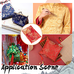 Tissu polyester à motif floral de style chinois pour vêtements et décoration intérieure&nbsp;DIY-WH0622-735A