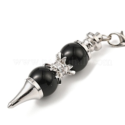 Natürliche schwarze Onyx spitze Wünschelruten&nbsp;G-K338-29P-07