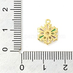 Ciondolo a forma di fiocco di neve in vero oro 18k placcato in ottone con micro pavé di zirconi cubici&nbsp;KK-S396-11A