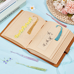 DIY-Lesezeichen-Sets mit transparenter Acryl- und Polyesterquasten-Dekoration&nbsp;DIY-SP0001-92E