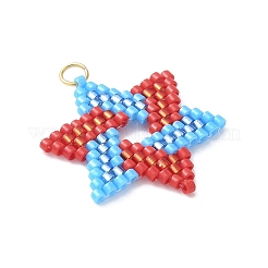 Pendenti a forma di stella di David con perline di vetro fatte a mano&nbsp;PALLOY-MZ00618
