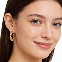 Pendientes de botón de acero inoxidable 304 con diseño giratorio para mujer&nbsp;SF2153