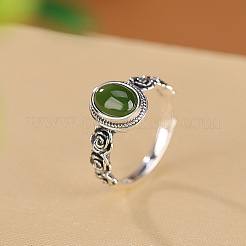 Ovale Fingerringe aus natürlicher Jade&nbsp;WG8AEAC-01